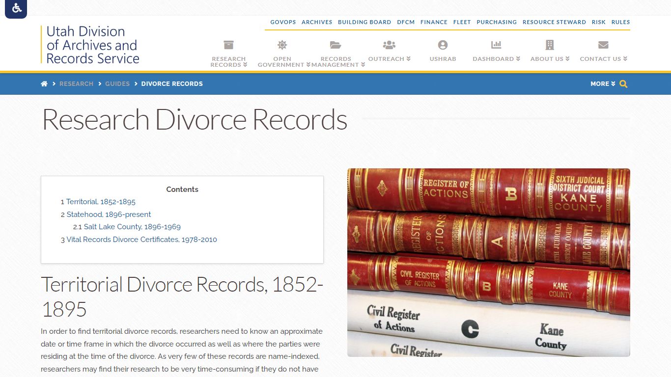 Research Divorce Records - Utah State Archives and Records Service