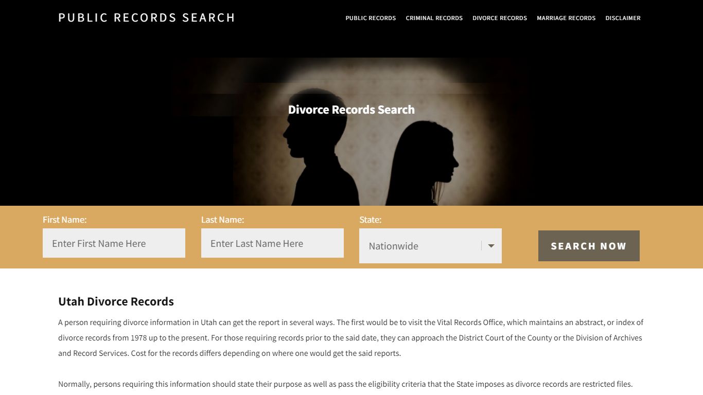 Utah Divorce Records | Enter Name and Search | 14 Days Free